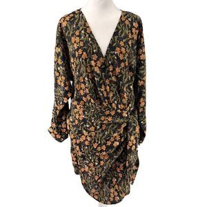 Beautiful Entro Floral Wrap Midi Dress Sz Small EUC Romantic Vibes Vintage Inspo